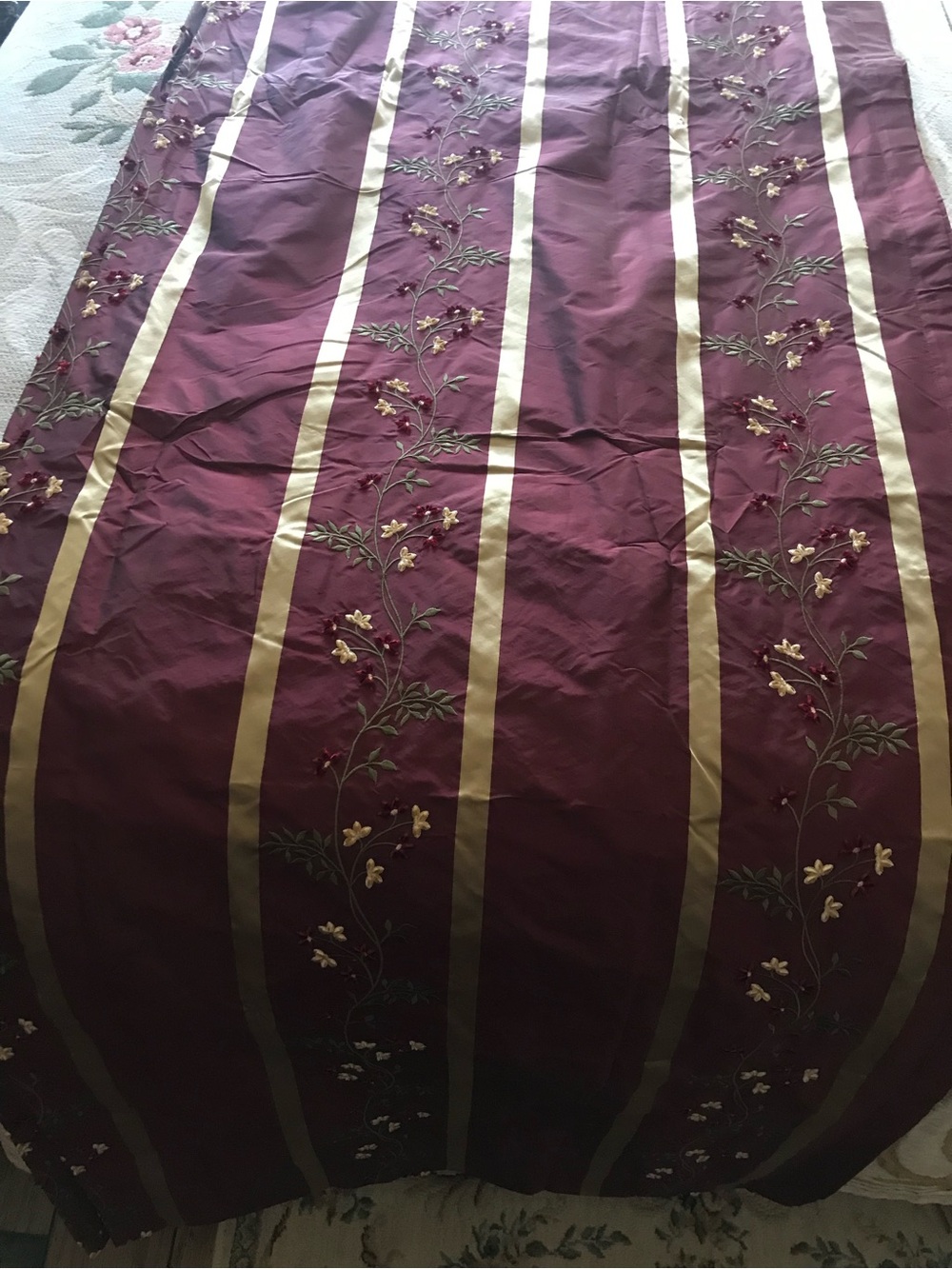 Elegant silk embroidered curtains